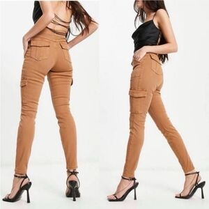 SPANX Women's Stretch Twill Ankle Cargo Pant in Honey Glow Size S Utiliry Chic